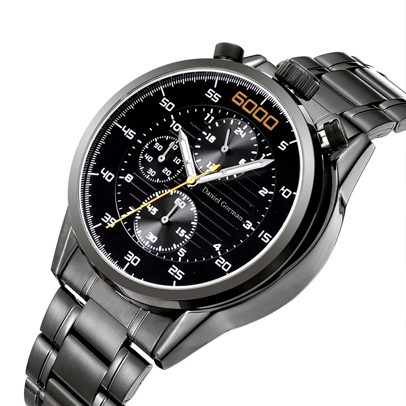 Daniel Gorman Casual Quartz Watch Men Classical Sports Watches rostfritt stål Klassiska kvartsklockor
